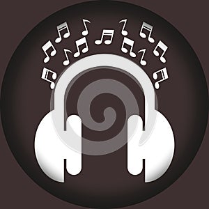 Logo headphones - musical equalizer