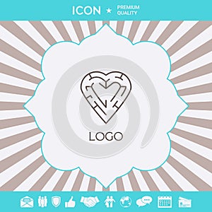 Logo - a heart with the labirint - a symbol of the search for love, happiness