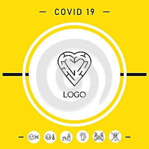 Logo - a heart with the labirint - a symbol of the search for love, happiness