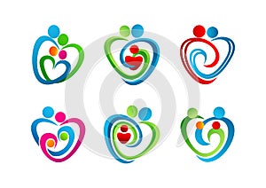 ,logo,heart,parenting,symbol,love,icon,concept,care,design