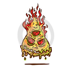 Logo HELL PIZZA in fire