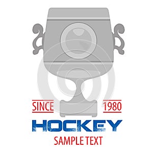 The logo of the hockey club or competition with the image of the cup