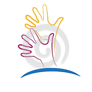 Logo hopeful hands icon vector image