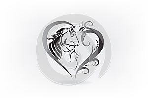 Logo horse,dog and cat id card vector