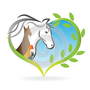 Logo of horse, dog and cat