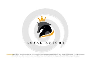 logo horse head silhouette crown king