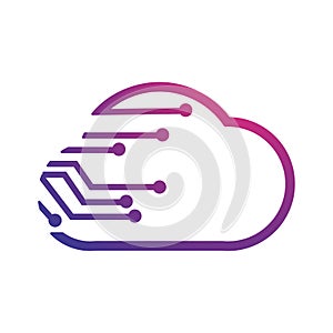 Logo or icon cloud with white background,vector graphic