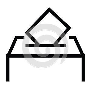 Logo icon design, inputting sound into ballot box.