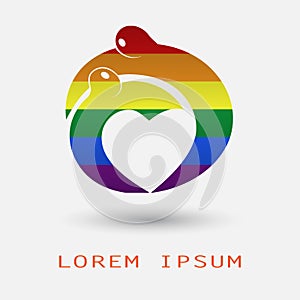 Logo icon loving couple embracing, hands sharing hug. Gay Pride. LGBT concept. Love gender elements people hugging