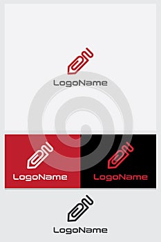 Logo icon set creative pen clip photo