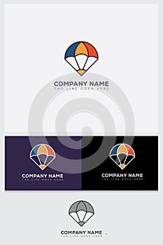 Logo icon set creative pen parachute photo