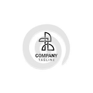 Logo, icon, symbol, company or business monogram geometry has the meaning of being tough and reliable at work.