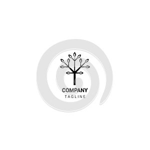 Logo, icon, symbol, company or business monogram geometry tree has the meaning of natural care for health and beauty