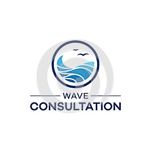 The logo illustrates the serenity of the combination of waves and birds