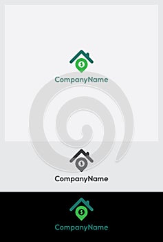 Logo image set - stylized house, fast money, location photo