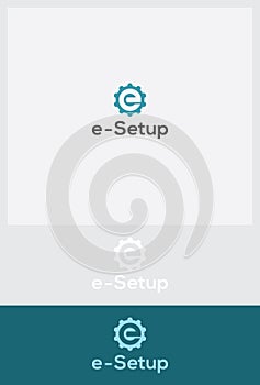 Logo image set - stylized letter E setup photo