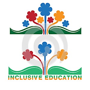 Logo for inclusive education, concept of equality of different people. photo