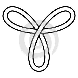 Logo infinity loop, knot three loops, celtic unity infinite union