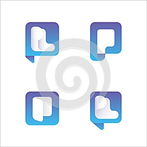 Logo initial letter P L or PL modern digital pay later technology wallet bundle