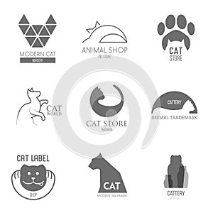 Logo inspiration for shops, companies, advertising with cat