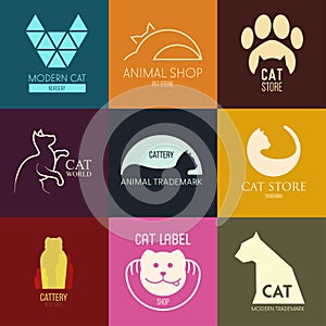 Logo inspiration for shops, companies, advertising with cat