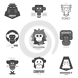 Logo inspiration for shops, companies, advertising or other business with monkey.