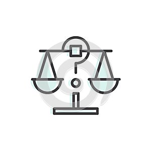 Logo of Justice, Decision Making, Balance Comparison Concept