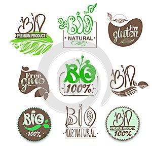 Logo label bio, eco, natural. eps 10
