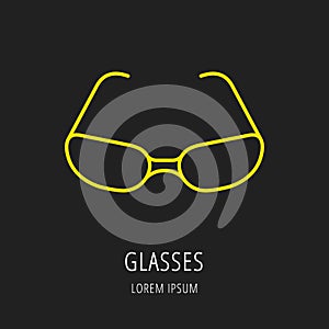 Vector Simple Logo Template Glasses