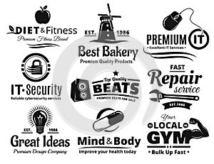 Logo Label Insignia And Icon Set