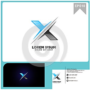 Logo lattering X for technology