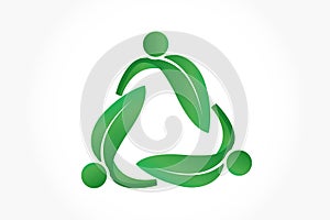 Logo leafs recycle symbol vector image