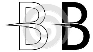 Logo letter b racing speed fast letter b
