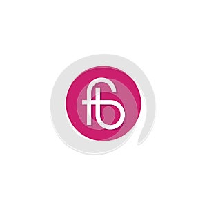 Logo of letter f and b inside pink circle