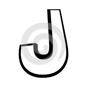 Logo letter j tall slender font letter j perspective height