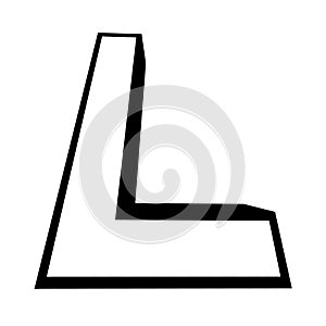 Logo letter l tall slender font letter l perspective height