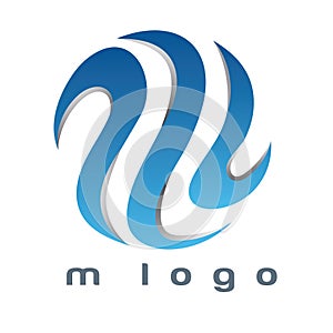 Logo Letter M Circle color blue gradient