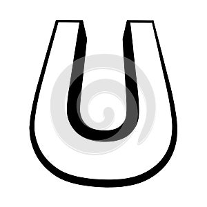 Logo letter u tall slender font letter u perspective height