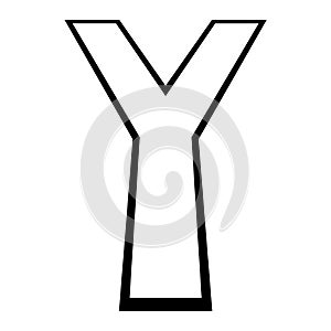 Logo letter y tall slender font letter Y perspective height