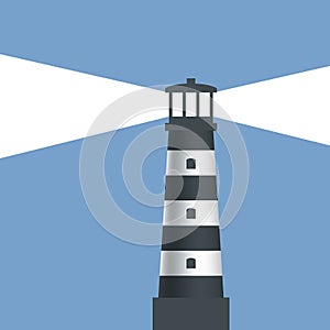Logo lighthouse with light.
