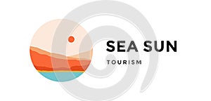 Logo, logotype, sign. Sea sun, tourizm