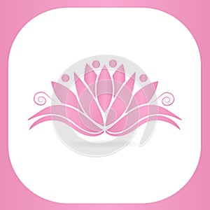 Logo lotus flower yoga teamwork vector image illustration graphic design