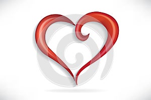 Logo love heart swirly vector