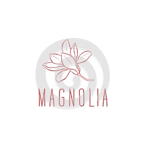 Magnolia Logo. Vector logo template photo