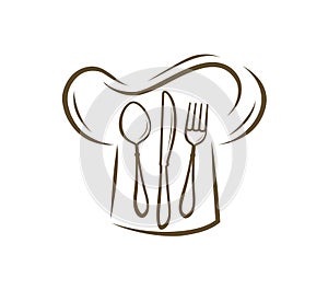 Logo menu restaurant. Eatery symbol. Vector illustration