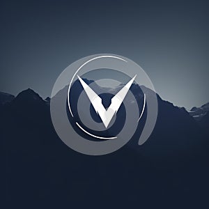 Minimalistic Y Logo With Ethereal V Mountain Illustration photo