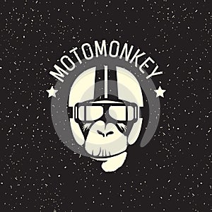 Logo monkey wearing a helmet