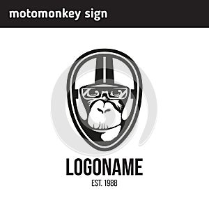 Logo monkey wearing a helmet