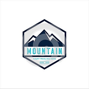 Logo Mountain Design Element in Vintage Style for Logotype, Label, Badge and other design.