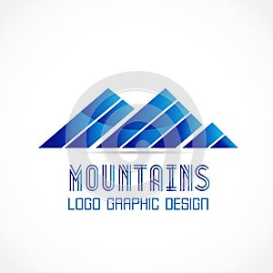 Logo mountains blue icon logotype vector identity business id card